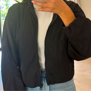 Zara cropped tech jacket with hidden hood